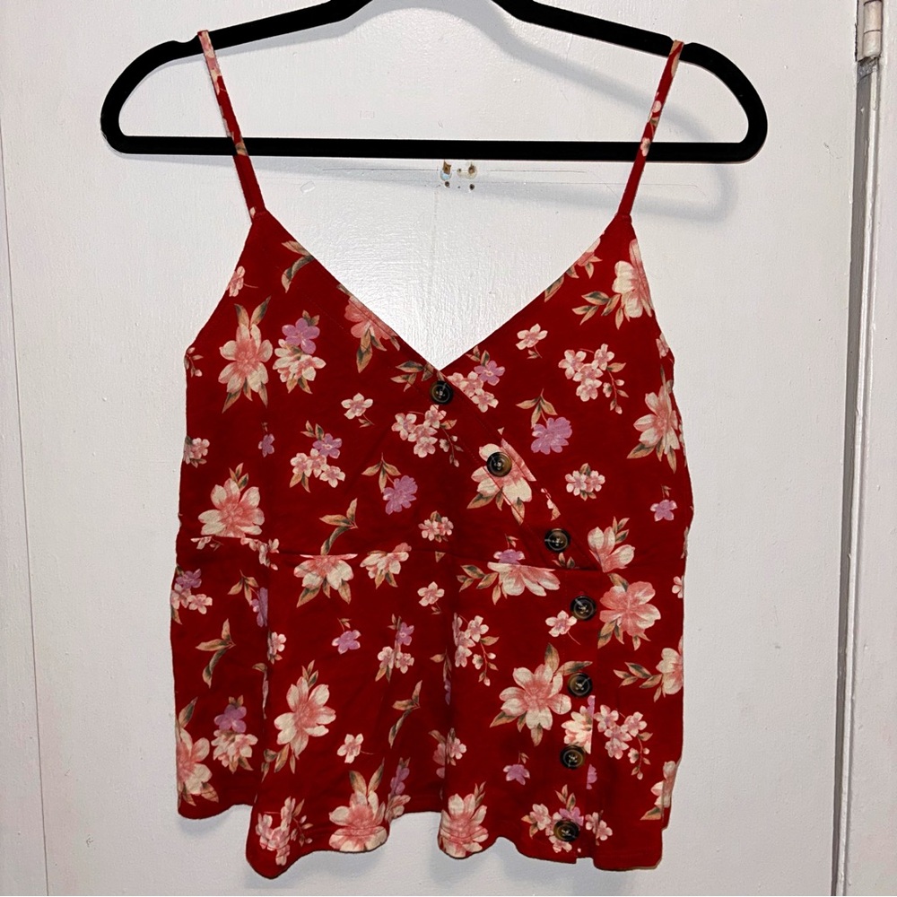 Red Floral Cami Top